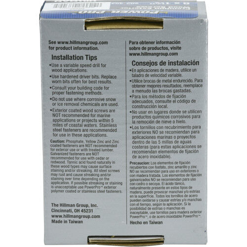 Hillman Power Pro Premium Exterior Wood Screws, #8 x 1 1/2-In, 1-Lb