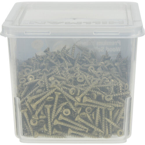 Hillman Power Pro Bronze Premium Exterior Wood Screws #8 X 1-1/4 In, 5-Lb Box