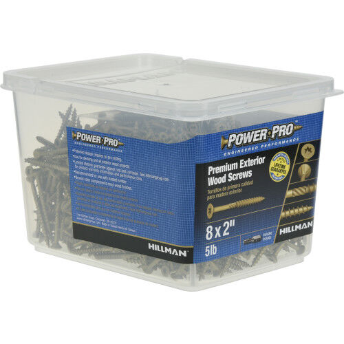 Hillman Power Pro Premium Bronze Exterior #8 X 2-In Wood Screws, 5-Lb