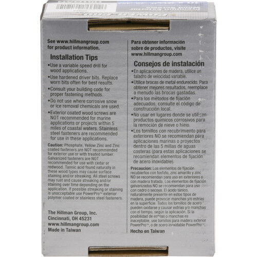 Hillman Power Pro Premium 305 Stainless Steel Wood Screws, #10 X 2-1/2-In, 1-Lb Box