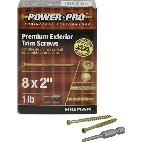 Hillman Power Pro Premium Exterior Trim Screws, #8 x 2-In, 168-Pk