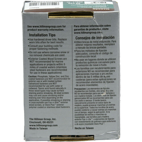 Hillman Deck Plus Brown Deck Screws, #10 x 3-In