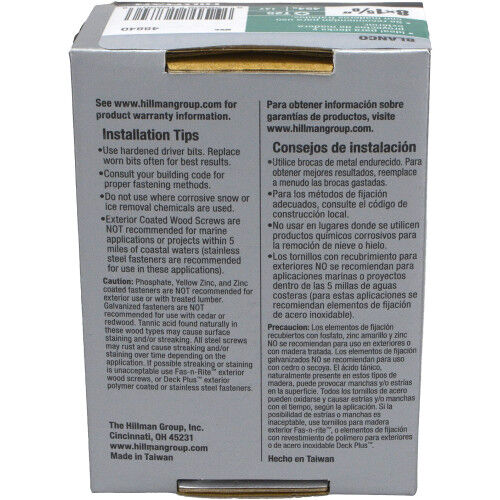 Hillman Deck Plus White Deck Screws, #8 X 1 5/8-In, 1-Lb