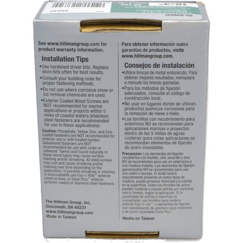 Hillman Deck Plus White Deck Screws, #10 x 3-In, 1-Lb