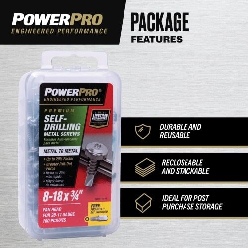 Hillman Power Pro Premium Star Drive Pan Sheet Metal Screws, #8-32 X 3/4-In, 180-Pc