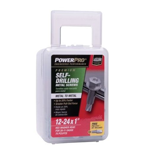 Hillman Power Pro Star Drive Hex Washer #12-24 X 1-In Sheet Metal Screws, 1-Lb