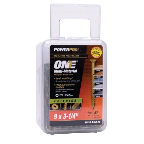 Hillman Power Pro One Flat Exterior Bronze Multi-Material Screws, #9 x 3 1/4-In, 1-Lb