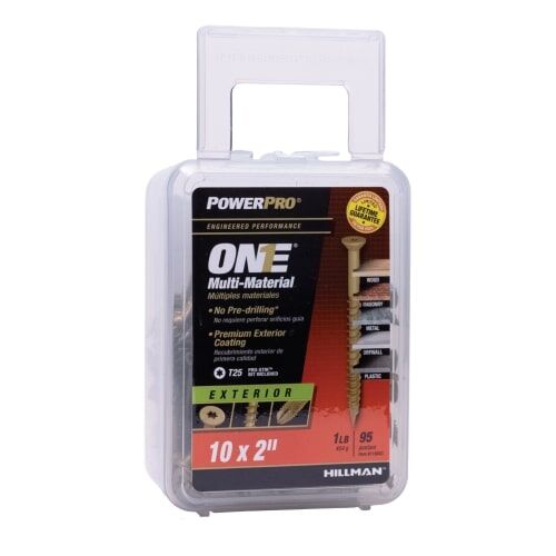 Power Pro ONE Flat Exterior Bronze Multi-Material Screws, #10 X 2-In, 1-Lb Box