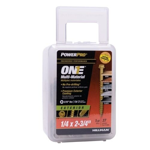 Hillman Power Pro ONE Bronze Exterior Hex Washer Head Multi-Material Screws, 1/4-In x 2 3/4-In, 1-Lb