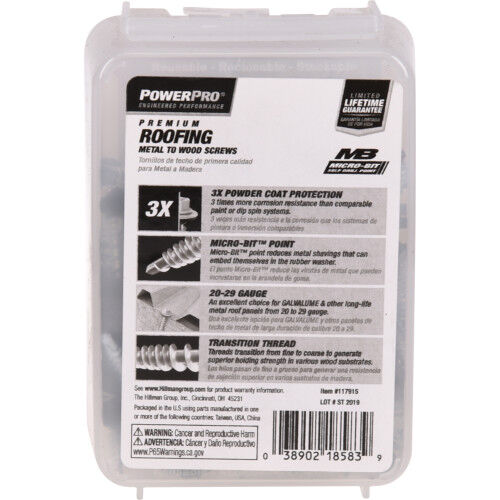 Hillman Power Pro Evergreen Self Drilling Metal-to-Wood Roofing Screws, #10 X 1-1/2-In