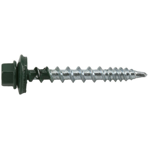 Hillman Power Pro Forest Green Self Drilling Metal-to-Wood Roofing Screws, #10 X 1-1/2 In