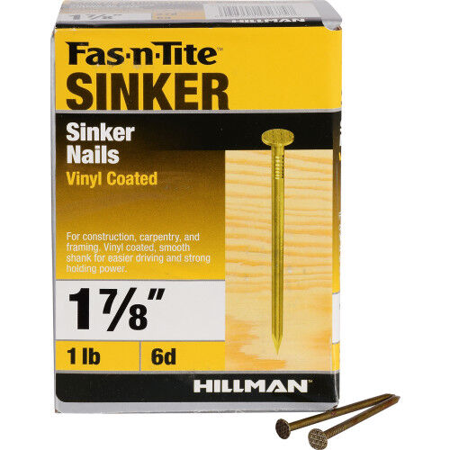 Hillman Fas-N-Tite Sinker Nails Vinyl Coated, 1-7/8-In, 1-Lb Box