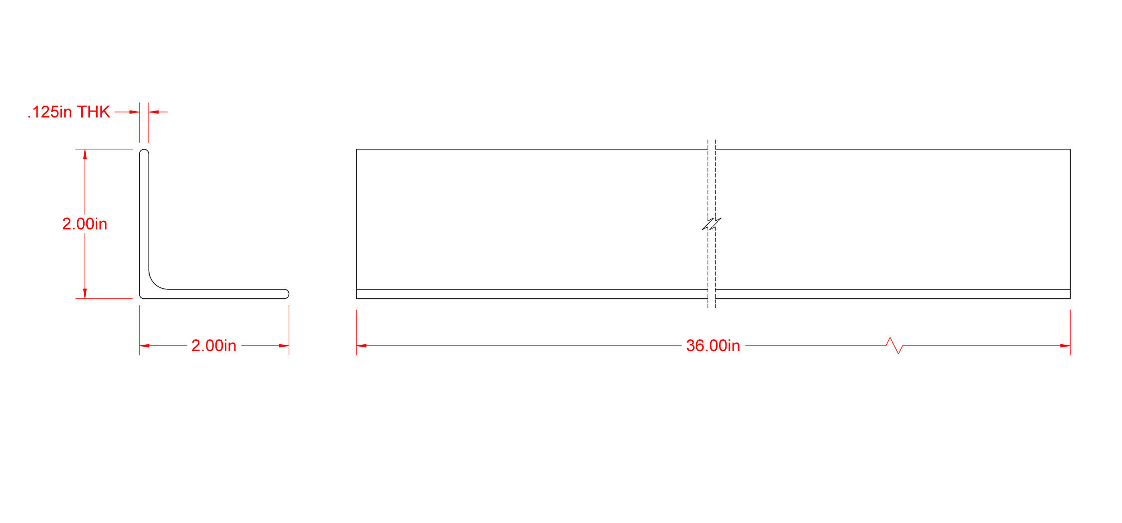 Hillman SteelWorks Weldable Hot-Rolled Steel Angle, 1/8-In x 2-In x 3-Ft