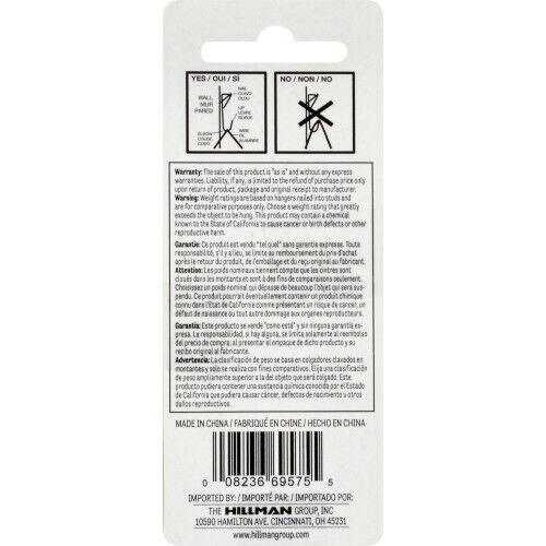 Hillman Brass Conventional Picture Hangers, 6-Pk 