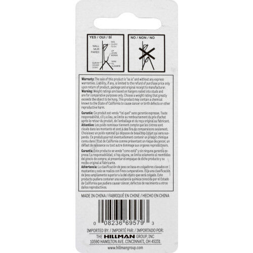 Hillman Conventional Brass Picture Hangers Brass, 2-Pk