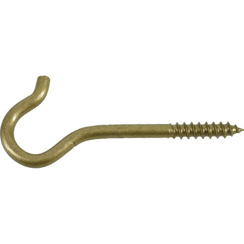 Hillman Durasteel Ceiling Hook Gold Flagged, #4 X 3-7/8-In