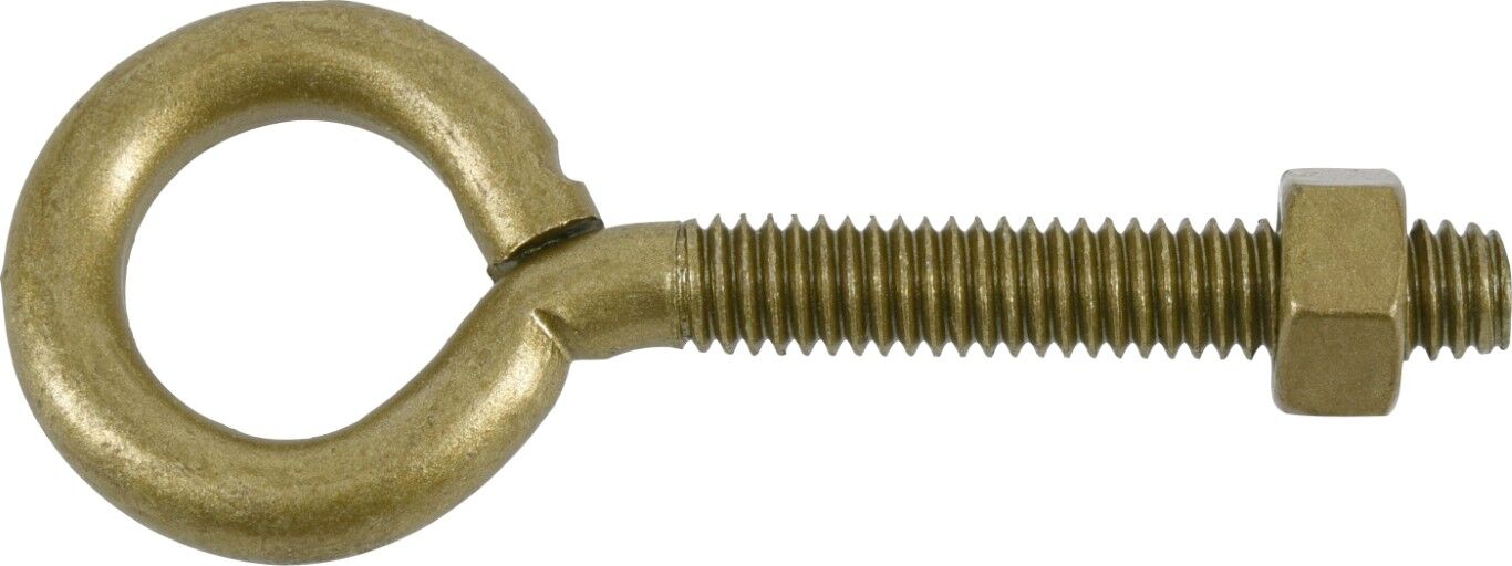 Hillman Durasteel Gold Screw Eye with Nut, 5/16-In - 18 x 3 1/4-In