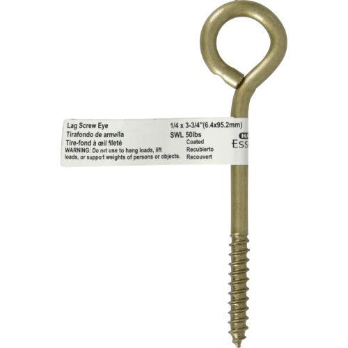 Hillman Durasteel Eye Lag Bolt Gold Flagged, 1/4-In x 3-3/4-In