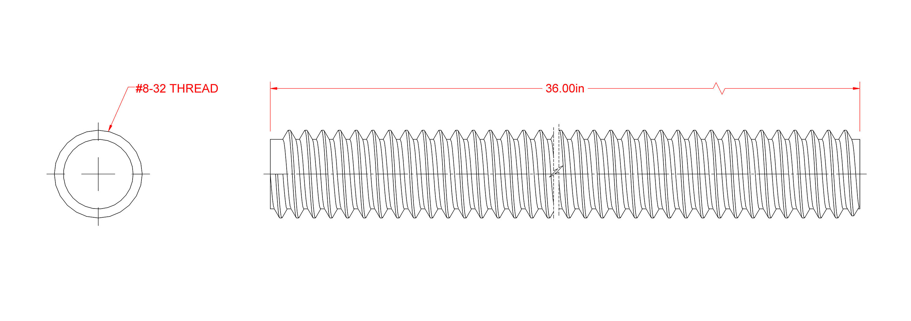 Hillman SteelWorks Coarse Threaded Rod Zinc-Plated, 8-32 x 3-Ft