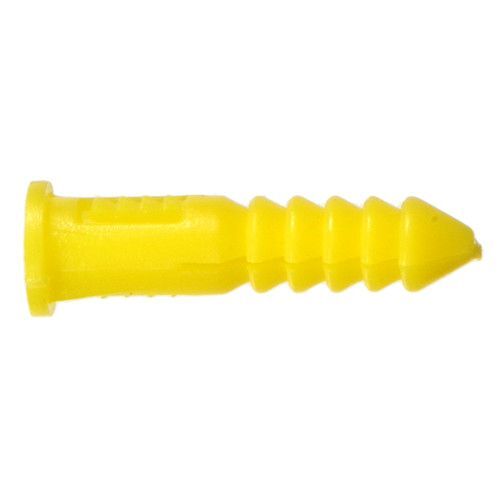 Hillman Yellow Ribbed Plastic Anchors, #4-6-8 x 7/8-In, 100-Pk