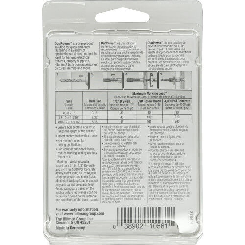 Hillman XL-Duo Power, #10 x 1-9/16-In, 12-Pk