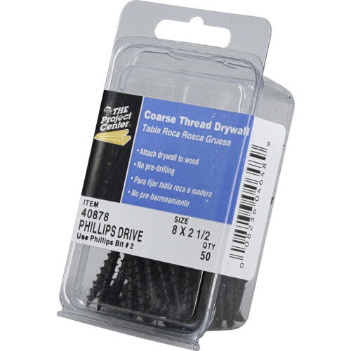 Hillman Coarse Thread Drywall Screws, #8 X 2-1/2-In, 50-Pc