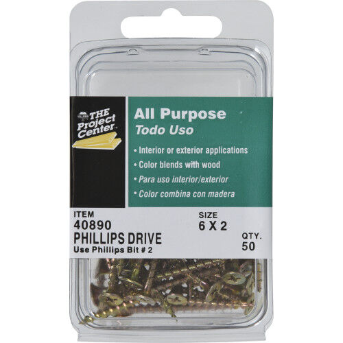 Hillman Bugle Head Phillips Interior Construction Wood Screws, #6 X 2-In, 50-Pc