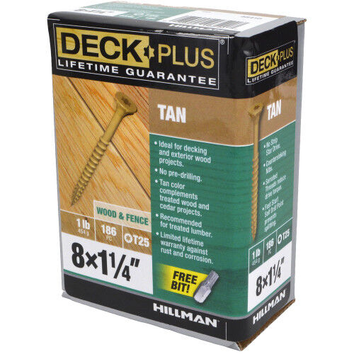 Hillman Deck Plus Tan Deck Screw, #8 X 1 1/4-In