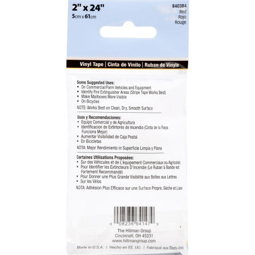 Hillman Reflective Safety Tape Red, 2-In X 24-In