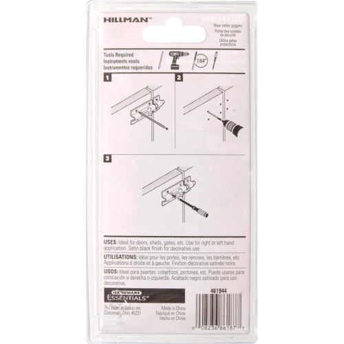 Hillman Hardware Essentials Barrel Bolt, Black, 5-In