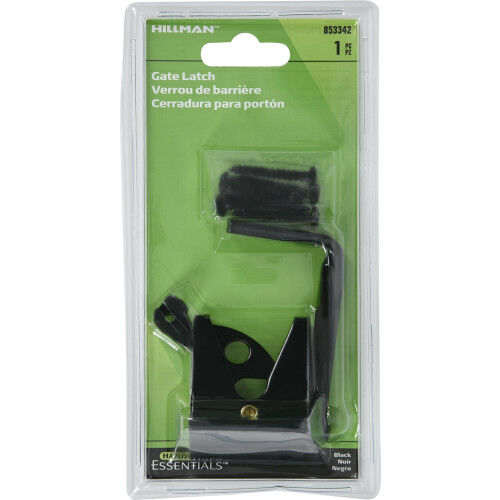 Hillman Hardware Essentials Black Gate Latch For Outswing Gate