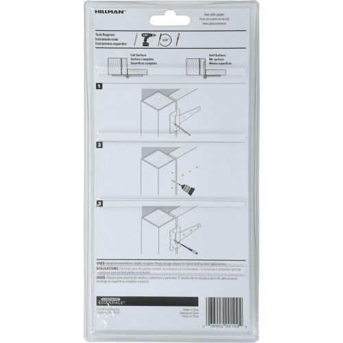 Hillman Hardware Essentials Ornamental Reversible Black T-Hinge, 6-In, 2-Pk