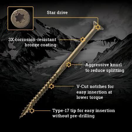 Big Timber BTX Bronze Exterior Multi-Purpose Wood Screw, 10 x 3-In, 1-Lb