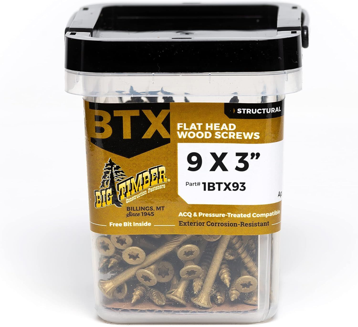 Big Timber BTX Bronze Exterior Multi-Purpose Wood Screw, 9 x 3-In, 1-Lb