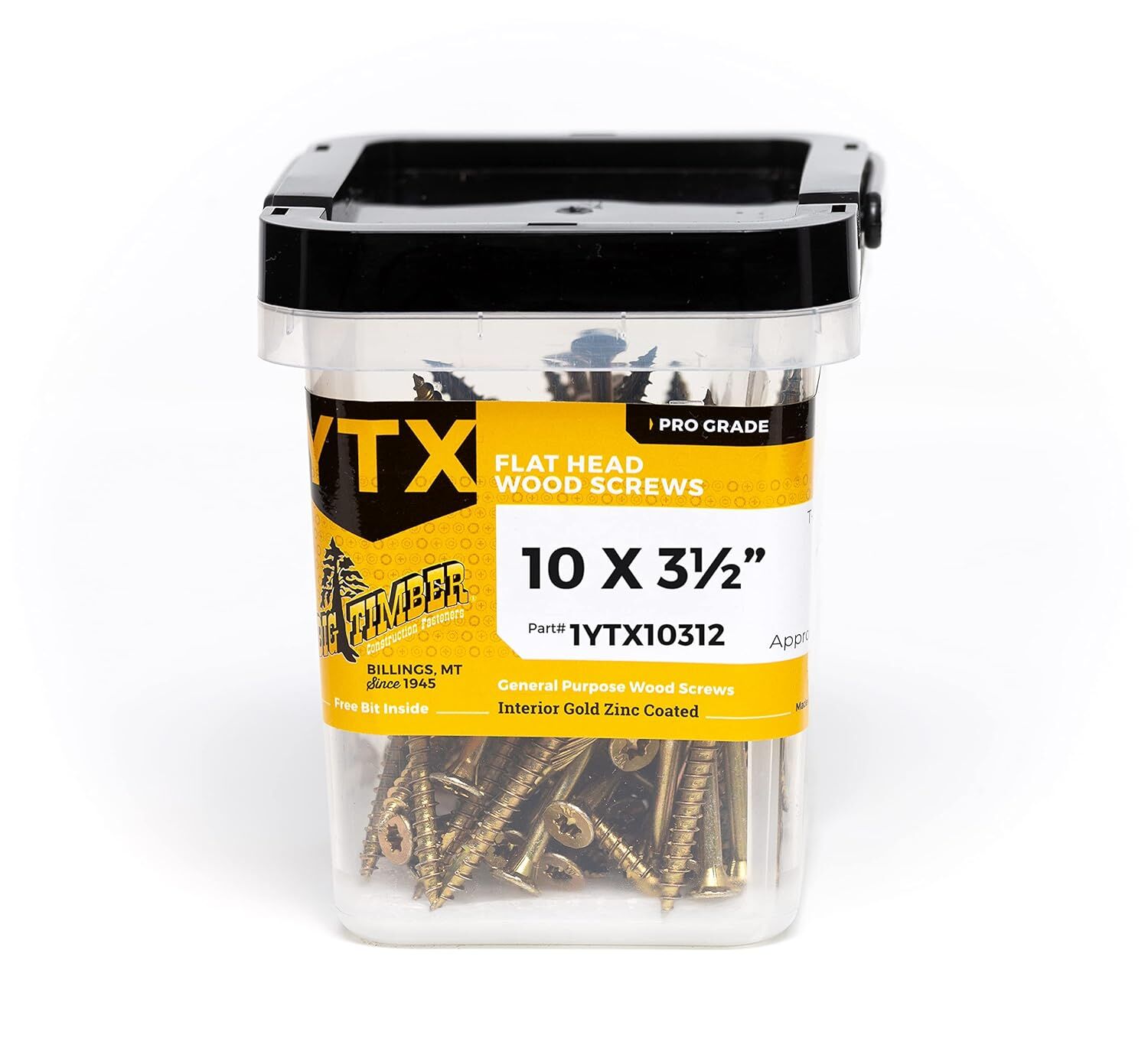 Big Timber YTX Yellow Zinc Interior Multi-Purpose Wood Screw 10 x 3 1/2-In, 1-Lb
