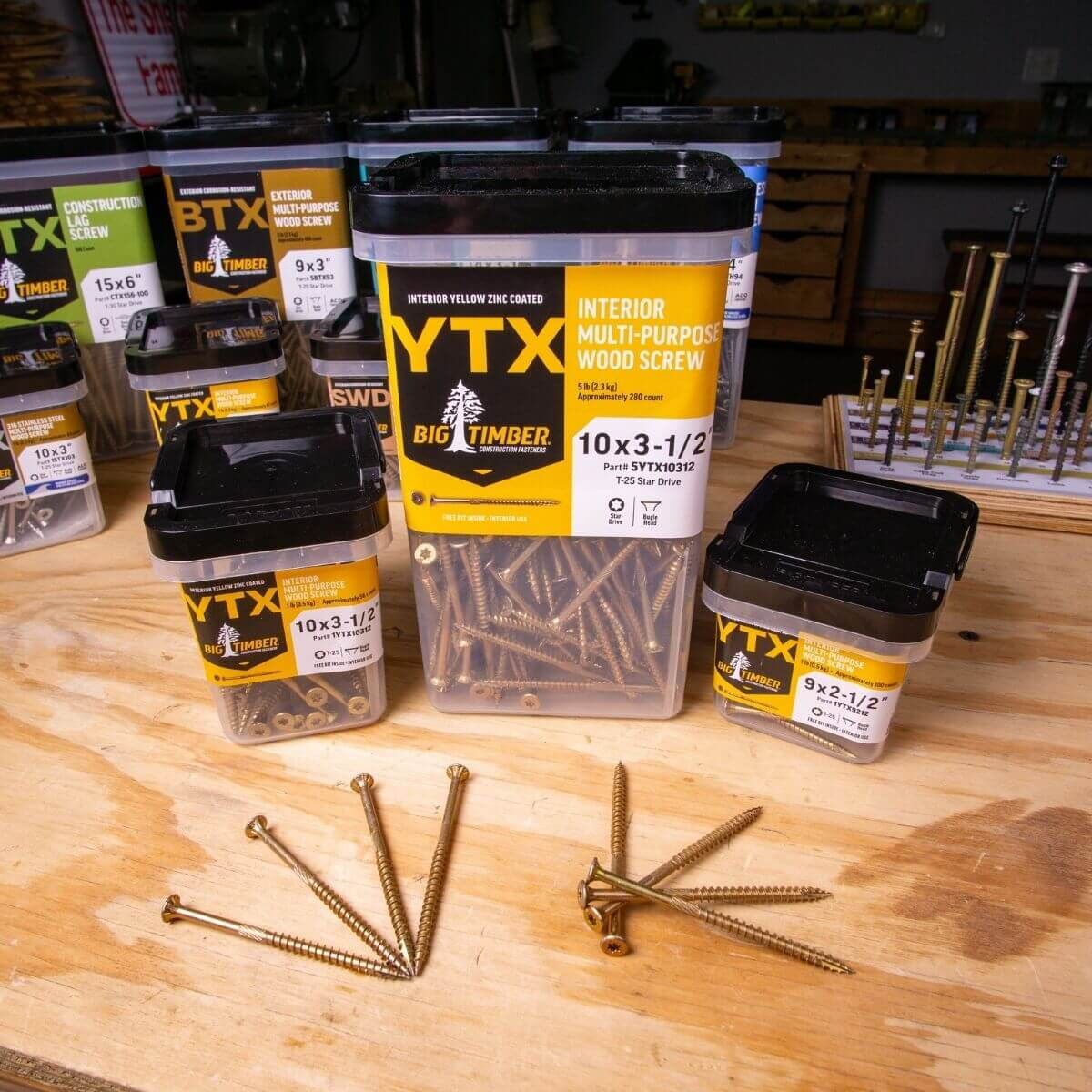 Big Timber YTX Interior Yellow Zinc Plated Multi-Purpose Wood Screw, T-25, #9 x 3-In, 82-Pk