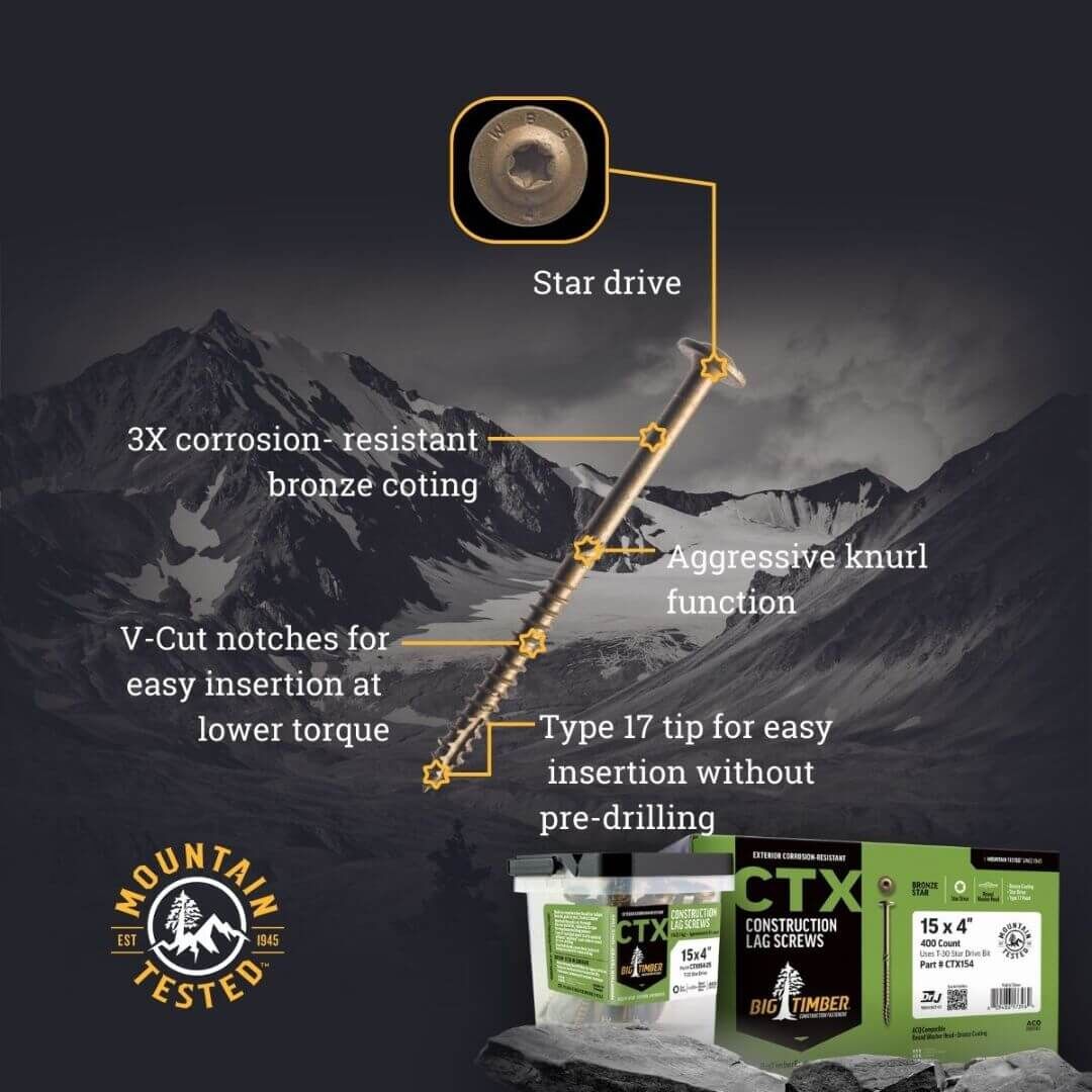 Big Timber CTX™: Construction Lag Screw