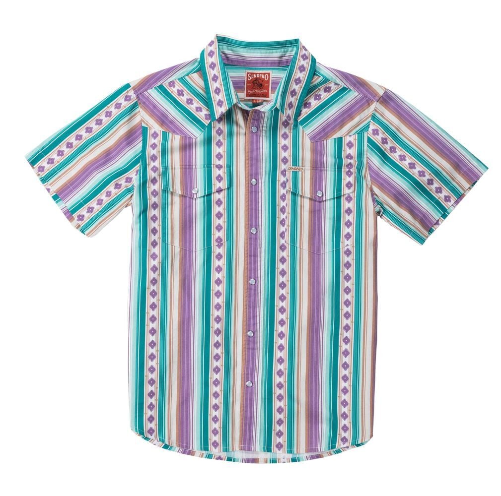 Sendero Provisions Co. Men's The Wyatt Pearl Snap Short Sleeve Serape Shirt