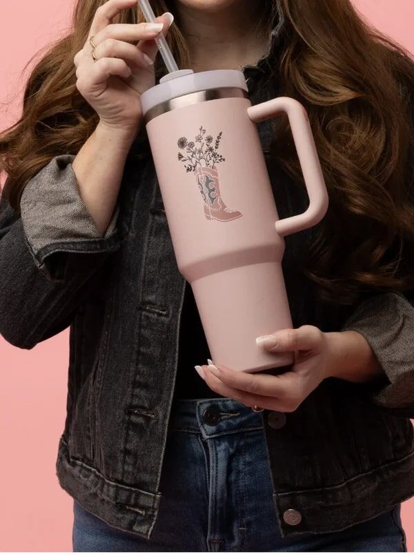 Hello Care Collective Western Wildflower Sip and Go Tumbler, 40-Oz