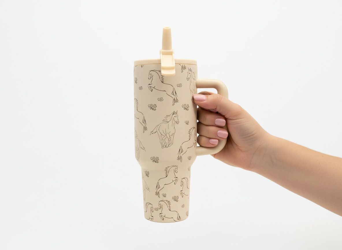 Sip Happy Running Horse Flip Straw Tumbler, 40 oz.