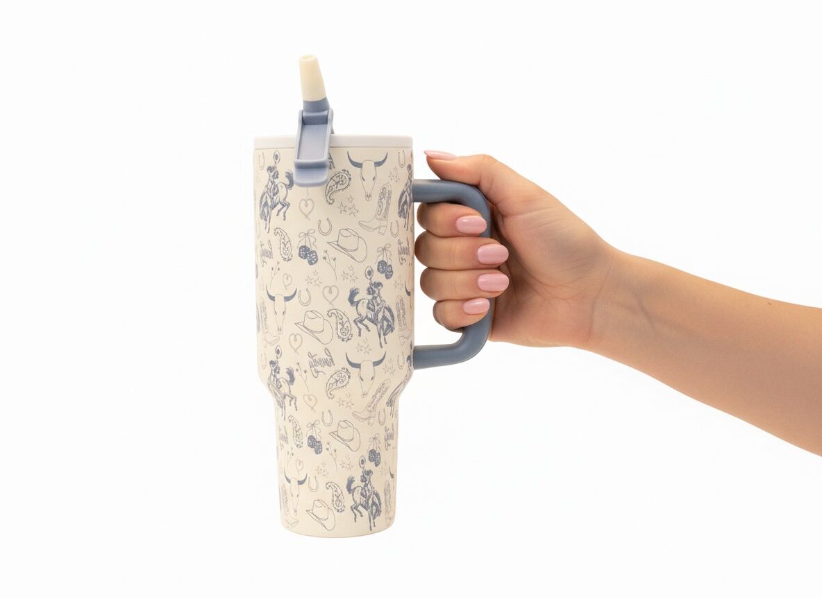 Sip Happy Howdy Blue Flip Straw Tumbler, 40 oz.