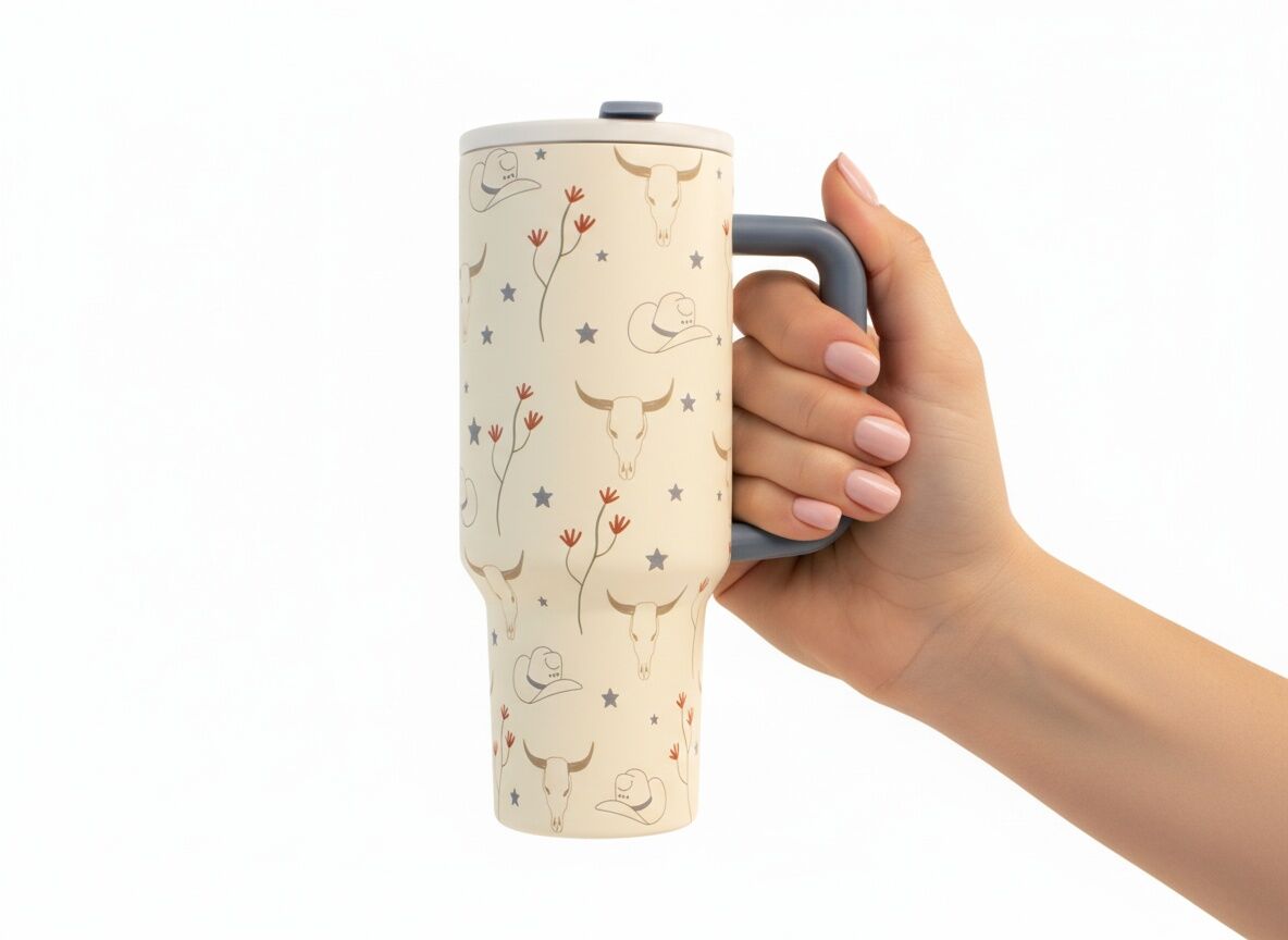 Sip Happy Western Blue Flip Straw Tumbler, 40 oz.
