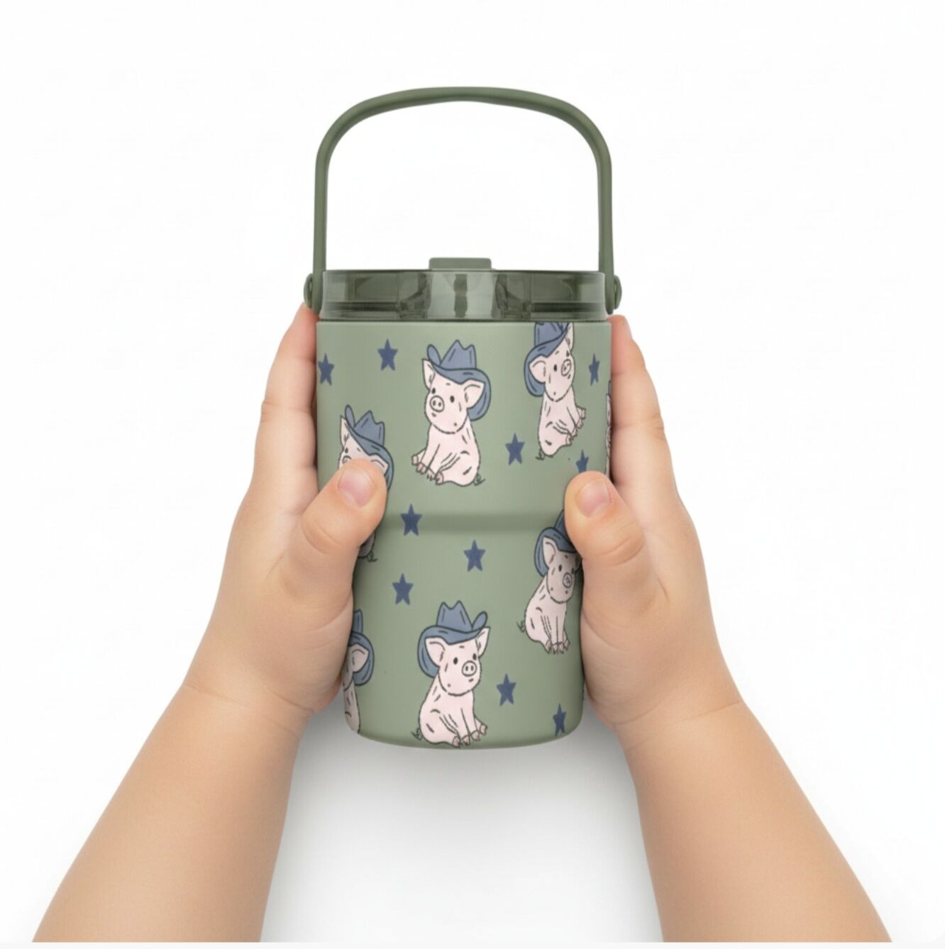 Sip Happy Cowboy Pig Flip Straw Tumbler, 16 oz.