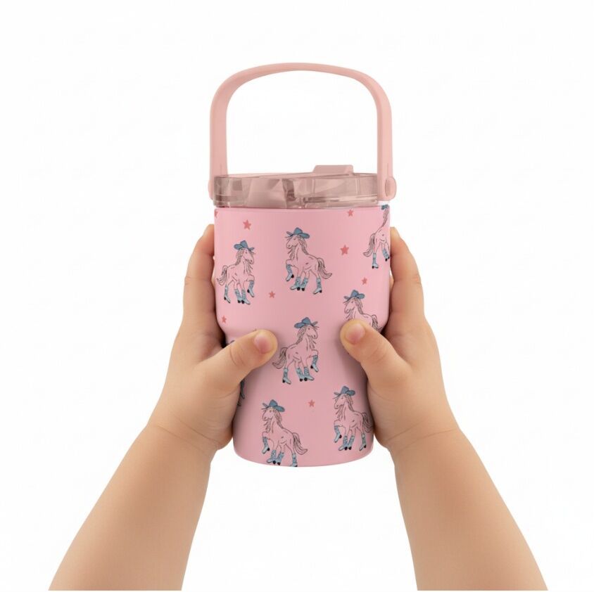 Sip Happy Cowgirl Horse Flip Straw Tumbler, 16 oz.