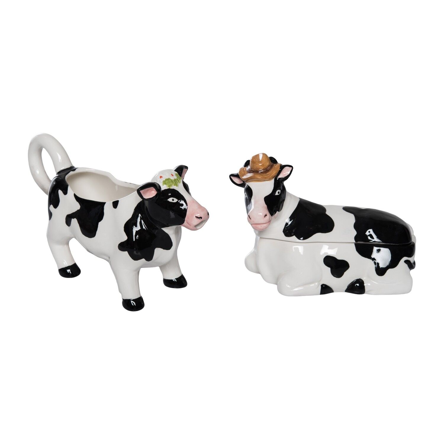 Transpac Dolomite Cows Salt & Pepper Shaker Set