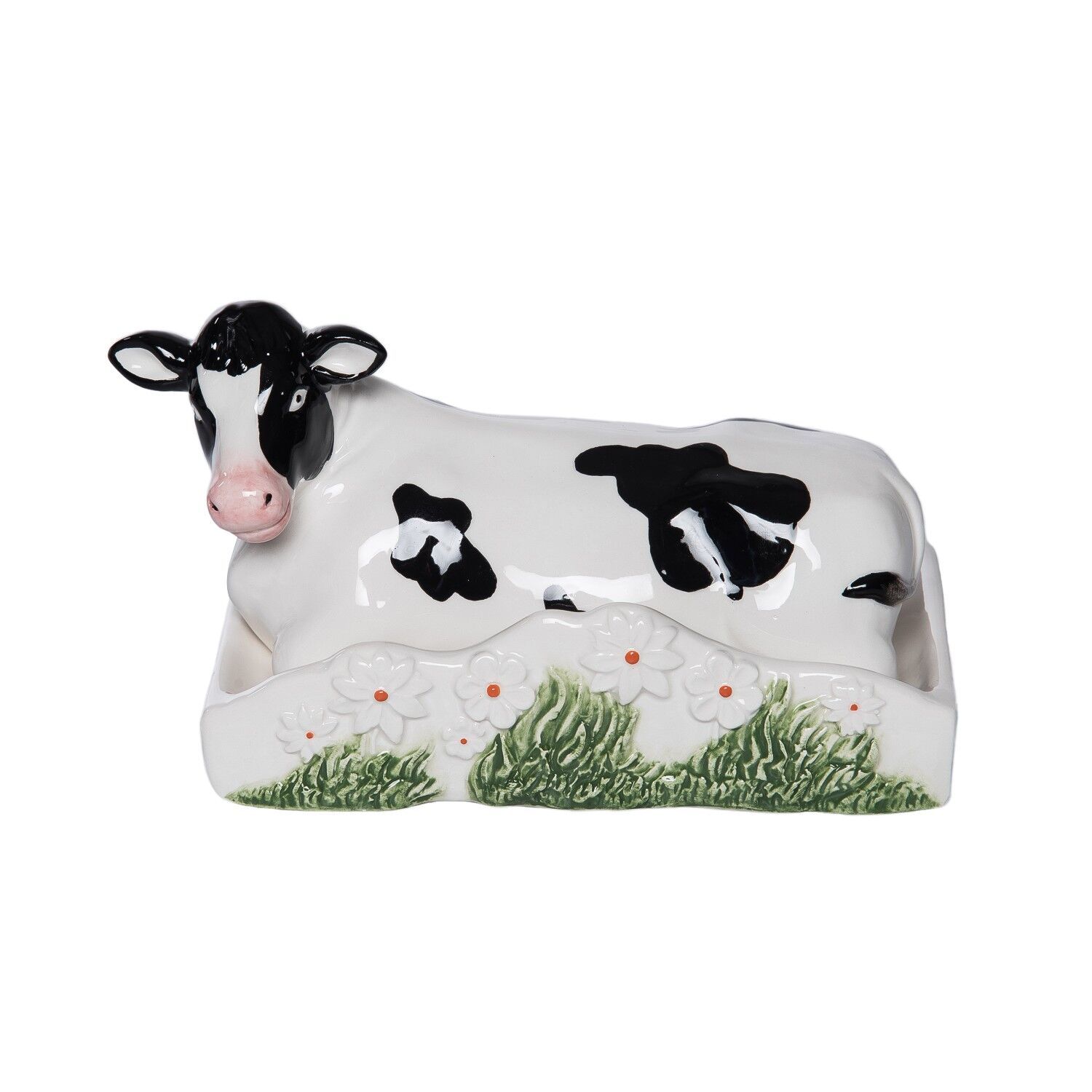 Transpac Dolomite Cow Butter Dish