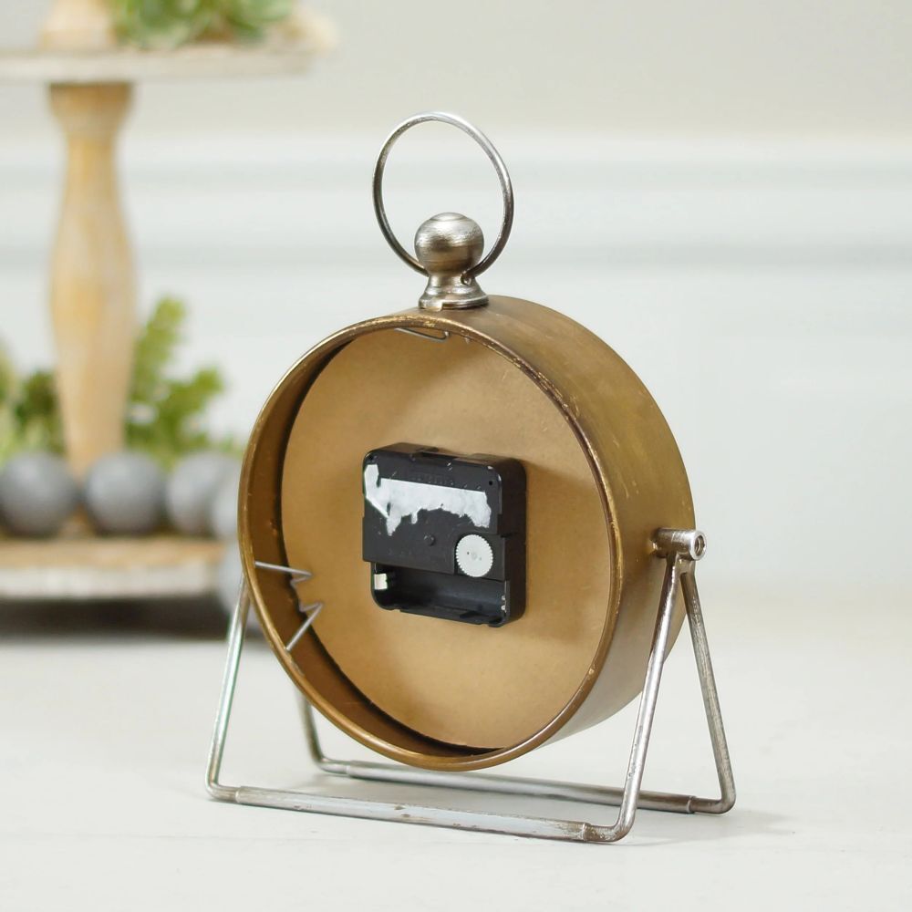VIP Home & Garden Metal Table Clock