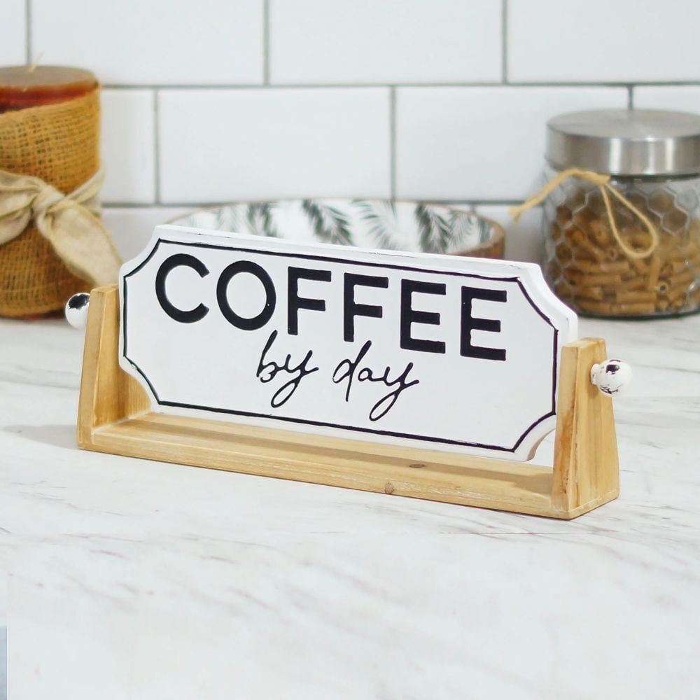 VIP Home & Garden Wood Flip Sign Coffee/Wine