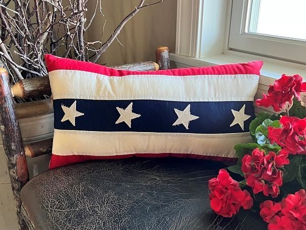 Pine Creek Vintage Stars & Stripes Bolster Pillow, 10-In x 20-In