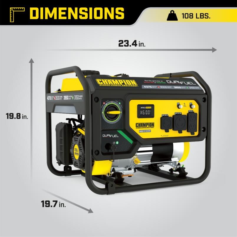 Champion Power Equipment 3500-Watt Portable Duel-Fuel Generator